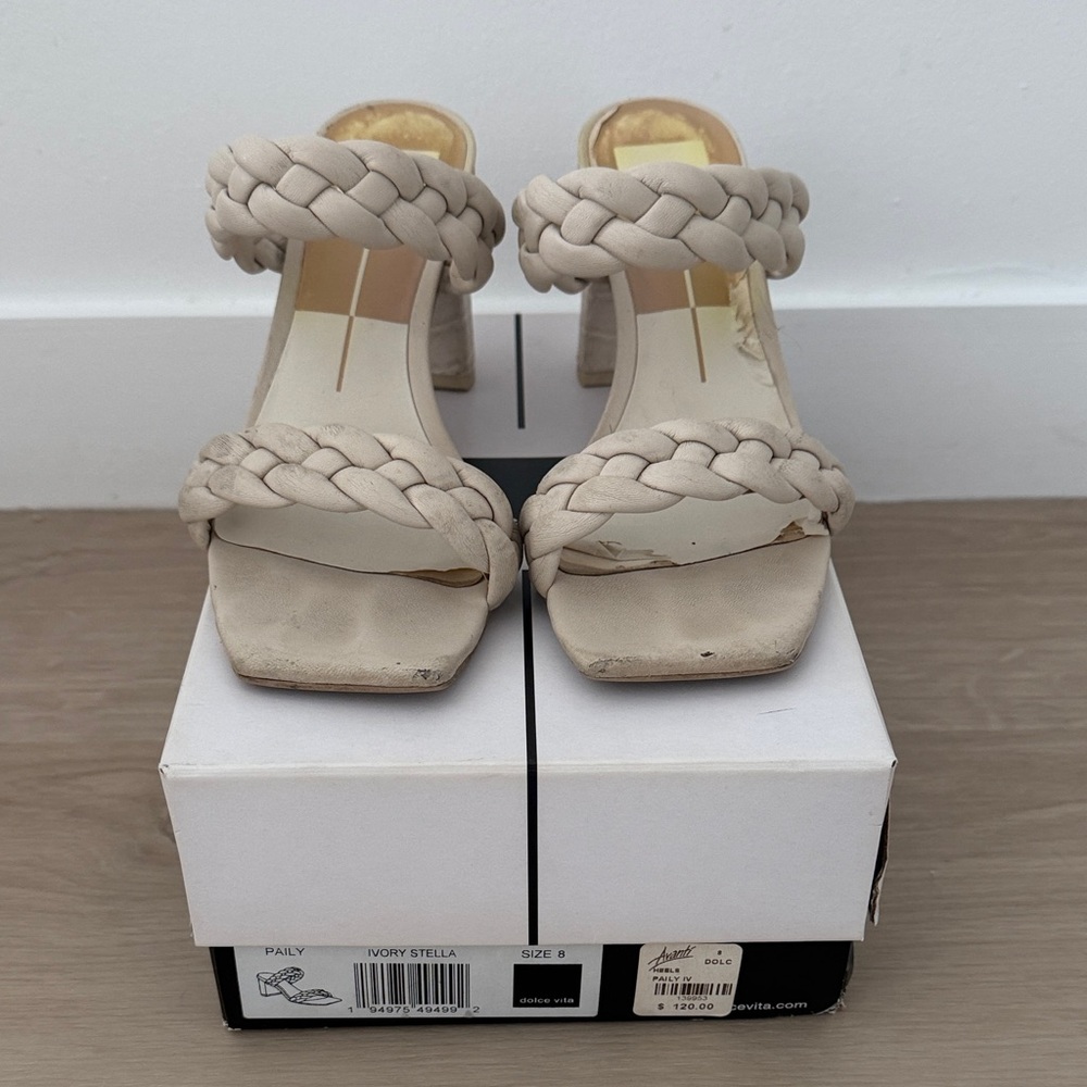 Dolce Vita Braided Stella Ivory Heels